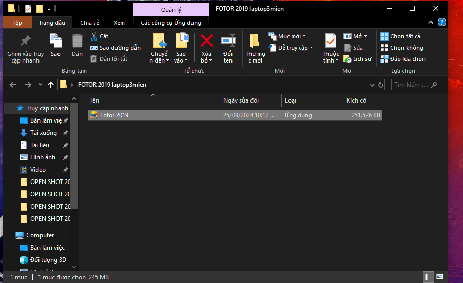 Chạy tệp setup Fotor 2019